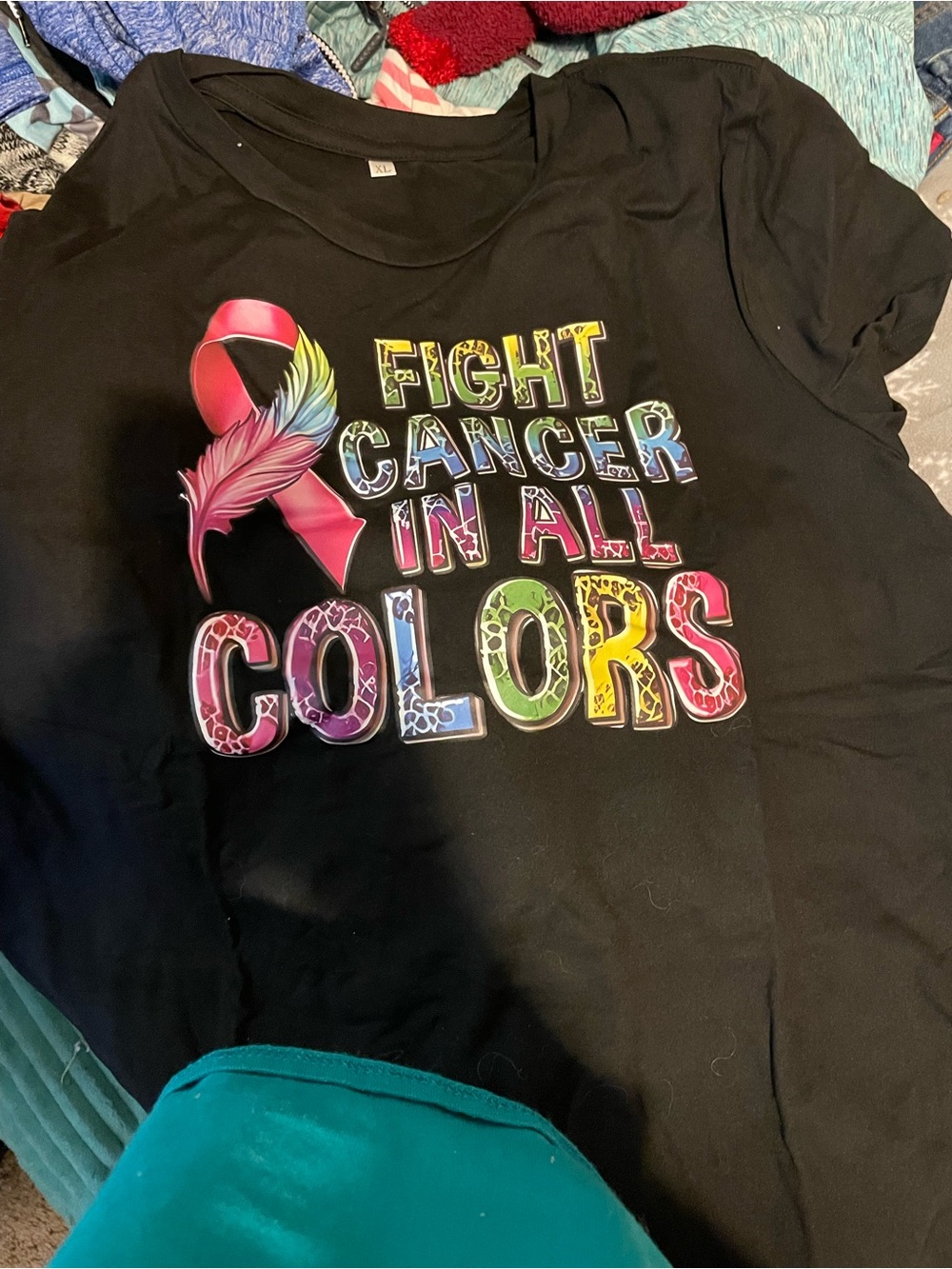 Fight Cancer In All Colors Short Sleeve Tee - Black